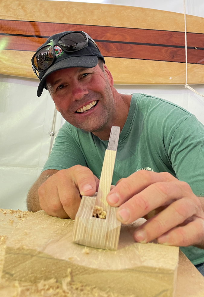 Curved Timber Block Plane – Wooden Surfboard from Bywater Surf