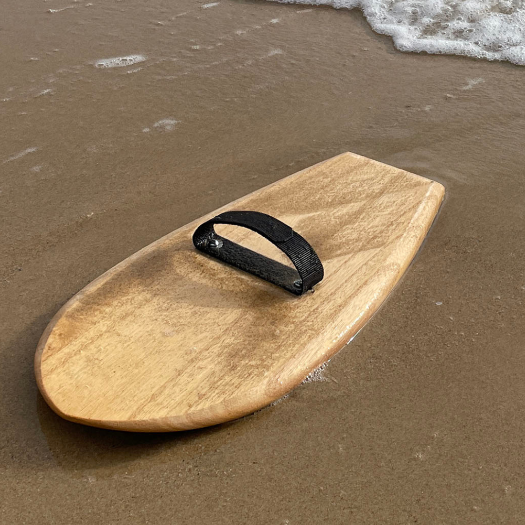 Handboard Top View Body Surfing Timber Handboard Shaped – Wooden Surfboard from Bywater Surf
